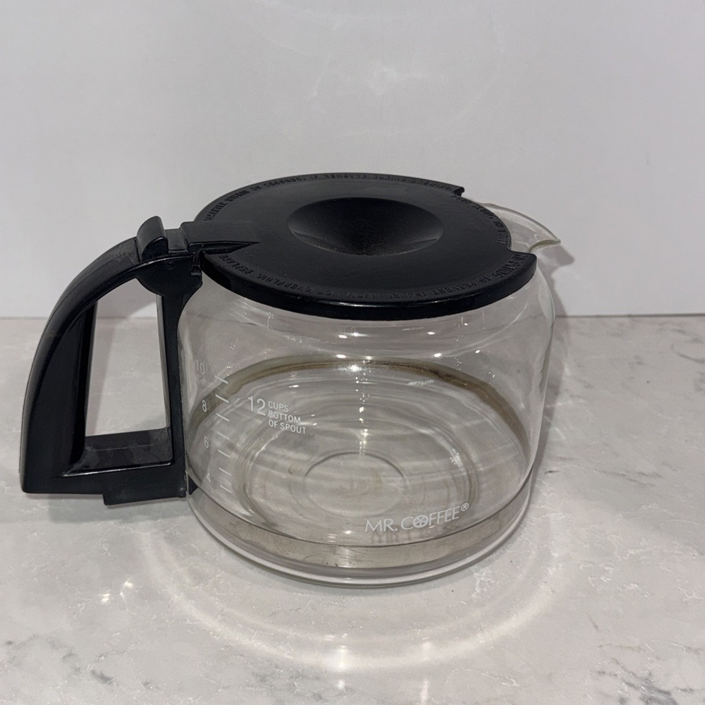 Mr Coffee Pot 10 Cup Glass Replacement Decanter Black Lid & Handle